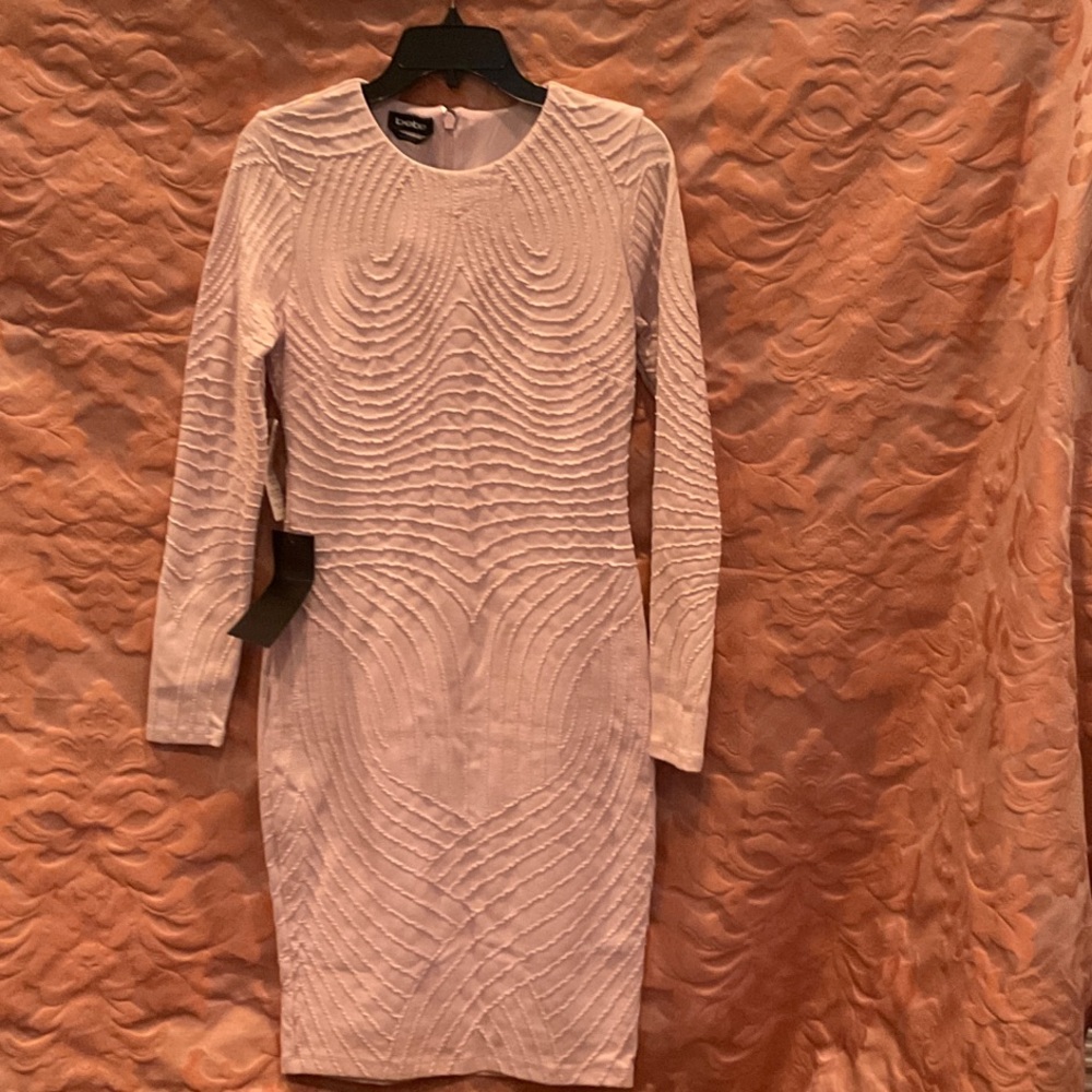 Elegant Blush Pink Textured Dress